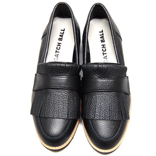 CATCHBALL　600-01　クロ　キルトローファー