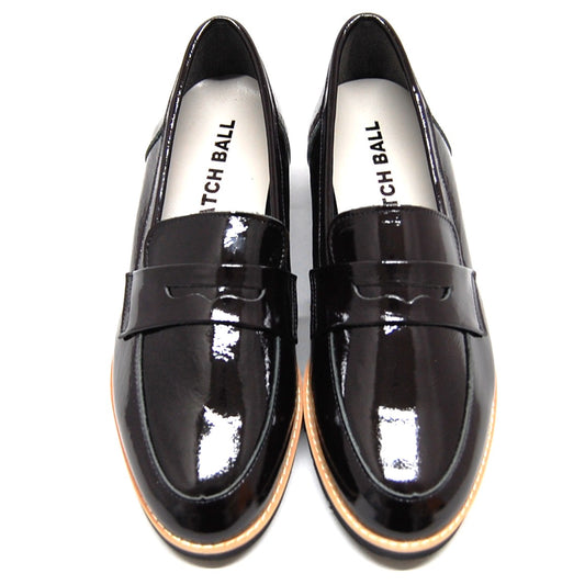 CATCHBALL　610-02　クロエナメル　コインローファー